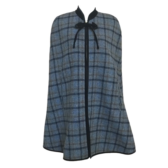 J.Crew Wool Zip Plaid Cape - Picture 2 of 15